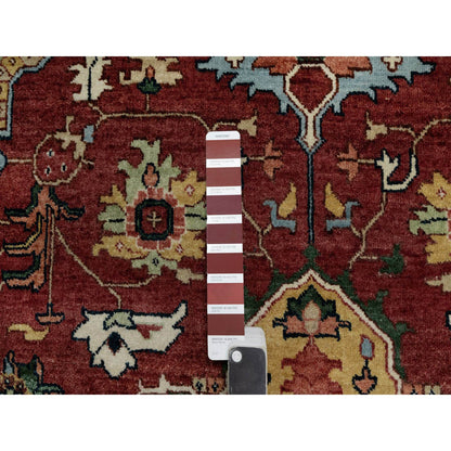 Heriz Wool Hand Knotted Rug Red 6.1x9.2 -O091397