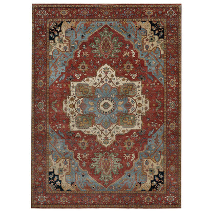 Heriz Wool Hand Knotted Rug Red 9.0x12.2 -O091399