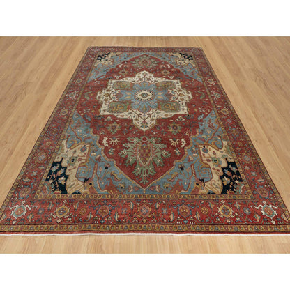 Heriz Wool Hand Knotted Rug Red 9.0x12.2 -O091399
