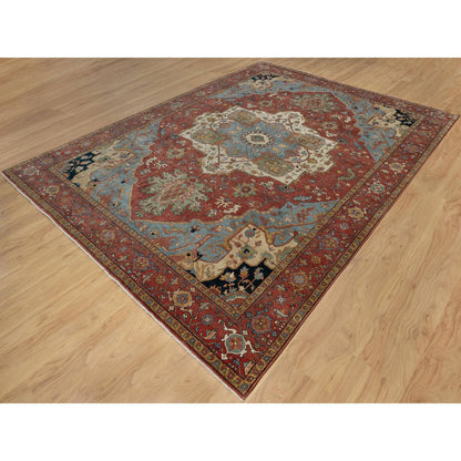 Heriz Wool Hand Knotted Rug Red 9.0x12.2 -O091399