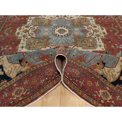 Heriz Wool Hand Knotted Rug Red 9.0x12.2 -O091399