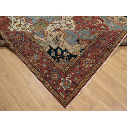 Heriz Wool Hand Knotted Rug Red 9.0x12.2 -O091399
