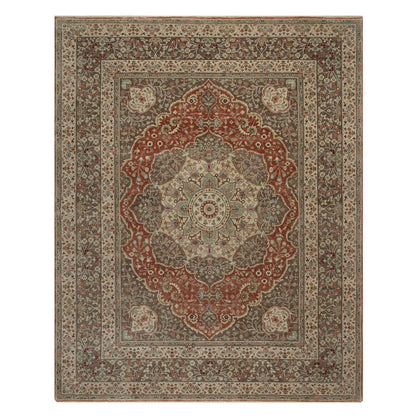Heriz Wool Hand Knotted Rug Red 8.1x10.1 -O091400