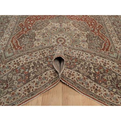 Heriz Wool Hand Knotted Rug Red 8.1x10.1 -O091400