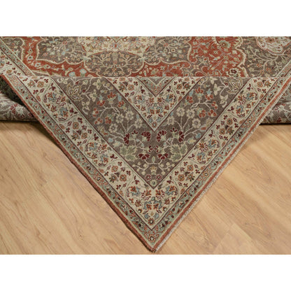 Heriz Wool Hand Knotted Rug Red 8.1x10.1 -O091400