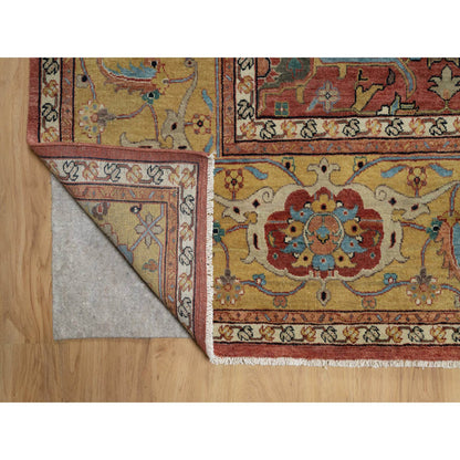 Heriz Wool Hand Knotted Rug Red 10.1x14.2 -O091402