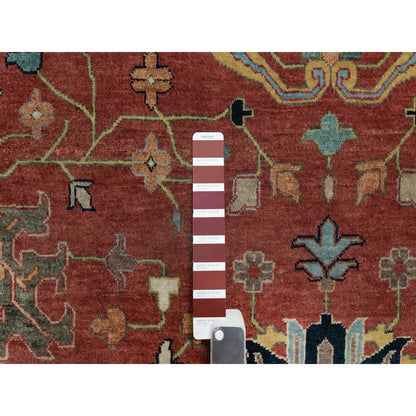 Heriz Wool Hand Knotted Rug Red 10.1x14.2 -O091402