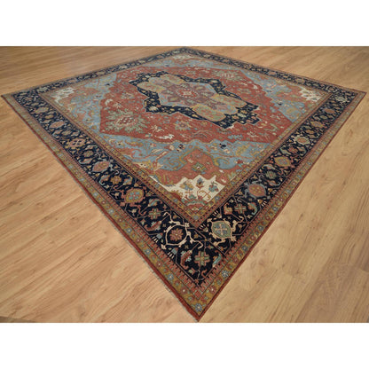Heriz Wool Hand Knotted Rug Red 15.10x16.2 -O091404