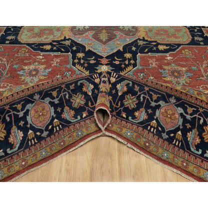 Heriz Wool Hand Knotted Rug Red 15.10x16.2 -O091404