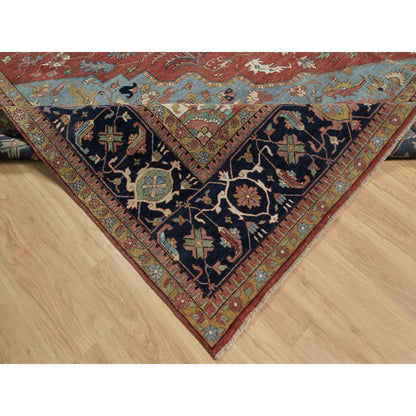 Heriz Wool Hand Knotted Rug Red 15.10x16.2 -O091404