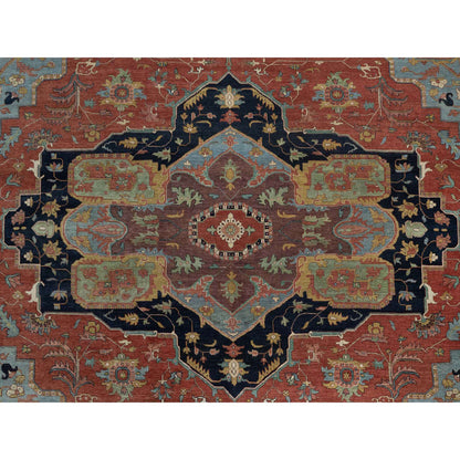 Heriz Wool Hand Knotted Rug Red 15.10x16.2 -O091404