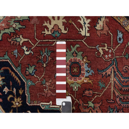 Heriz Wool Hand Knotted Rug Red 8.0x8.0 -O091405