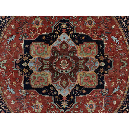 Heriz Wool Hand Knotted Rug Red 8.0x8.0 -O091405