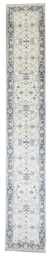 Turk Oushak Vege Dye White Wash Hand knotted Rug 2'7" x 15'9" -  W802