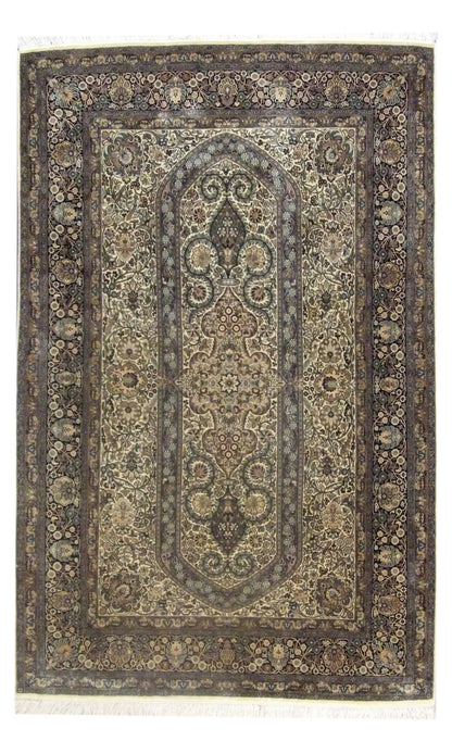 Fine Silk Shalimar Tabriz 4'0"x6'0" Hand-knotted Rug -con-10a