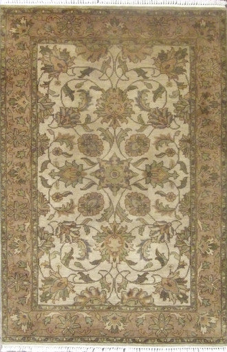 Jaipur Kashan Antique Wash 4'0" x 6'0" Hand-knotted Rug - w621