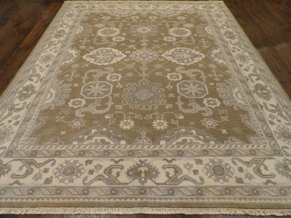Turk Oushak Natural-dye 8'0"x10'0" Hand-knotted Rug -w1002