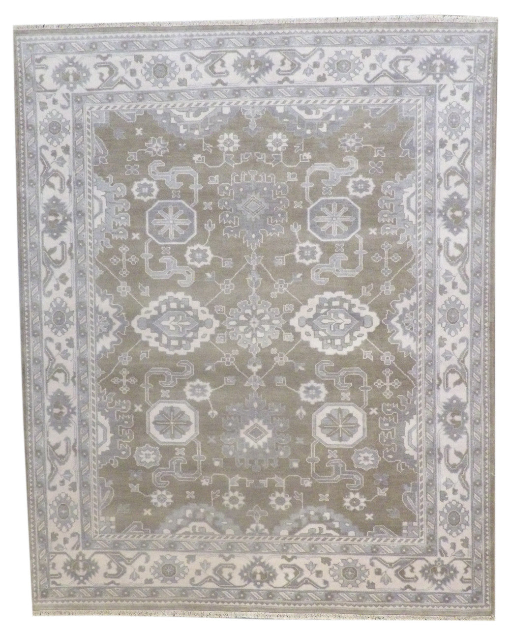 Green 8'0" x 10'0" Turk Oushak Natural dye Hand knotted Wool Rug - Sku: w1002