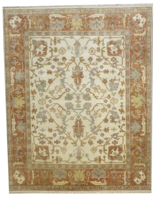 Turk Oushak Natural-dye 8'0"x10'0" Hand-knotted Rug -w1007