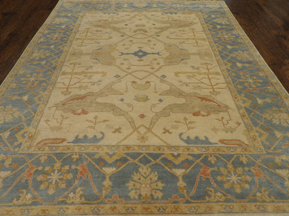 Turk Oushak Natural-dye 8'0"x10'0" Hand-knotted Rug -w1009