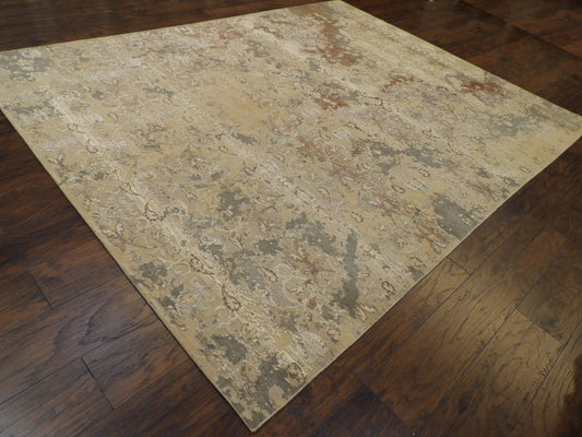 Vintage Erase Design Low Pile Antique Wash 8' x 10' Hand-knotted Rug - w1012
