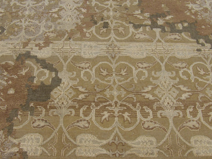 Vintage Erase Design Low Pile Antique Wash 8' x 10' Hand-knotted Rug - w1012