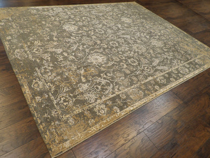 Vintage Erase Design Low Pile Antique Wash 8' x 10'  Hand-knotted Rug - w1013