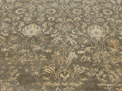 Vintage Erase Design Low Pile Antique Wash 8' x 10'  Hand-knotted Rug - w1013
