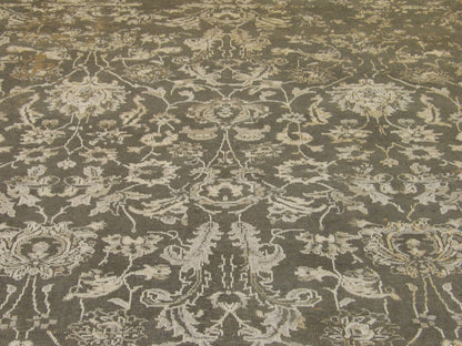 Vintage Erase Design Low Pile Antique Wash 8' x 10'  Hand-knotted Rug - w1013