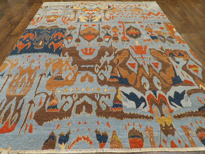 Moroccan Colorful Tribal Village Design 8'0"x10'0" Hand-knotted Rug -w1024