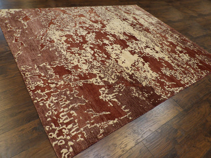 Modern Abstract Mosaic Design 8'0"x10'0" Hand-knotted Rug -w1027
