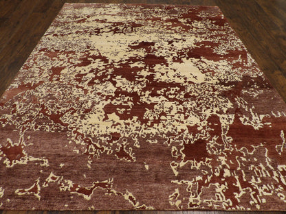Modern Abstract Mosaic Design 8'0"x10'0" Hand-knotted Rug -w1027