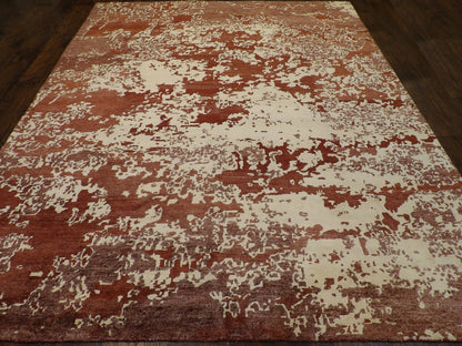 Modern Abstract Mosaic Design 8'0"x10'0" Hand-knotted Rug -w1027
