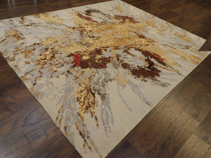 Modern Abstract Design 8'0"x10'0" Hand-knotted Rug -W1033
