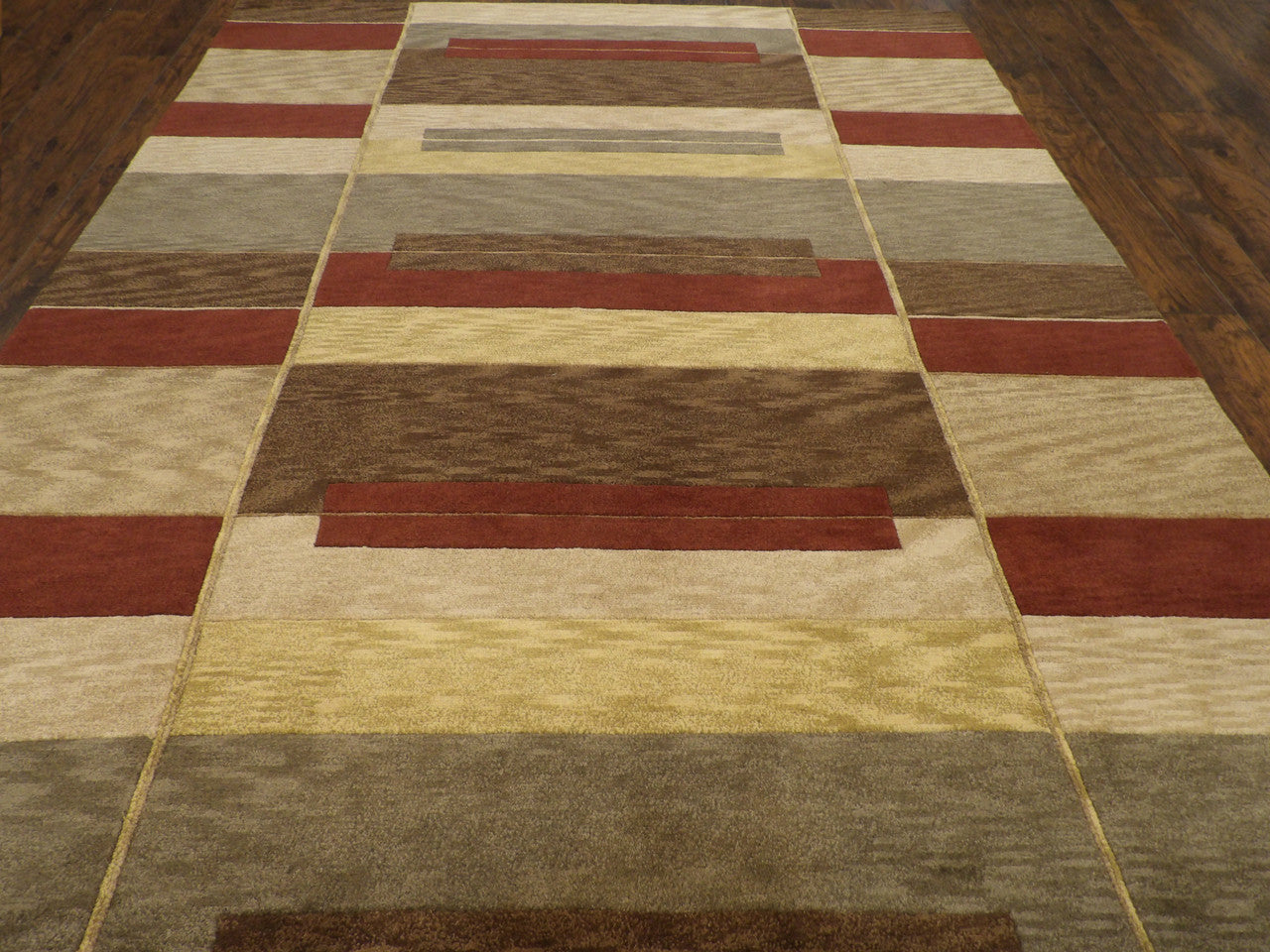 Modern Geometrical Design 8'0"x10'0" Hand-knotted Rug -W1034