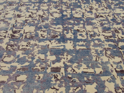 Transitional Abstract Carved 8'0"x10'0" Hand-knotted Rug -W1037