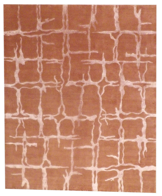Modern Wave Bo' x Design 8'0"x10'0" Hand-knotted Rug -w1046