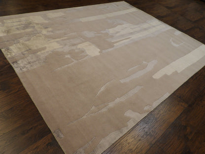 Modern Abstract Wave Design 8'0"x10'0" Hand-knotted Rug -w1047