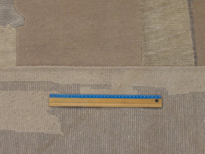Modern Abstract Wave Design 8'0"x10'0" Hand-knotted Rug -w1047