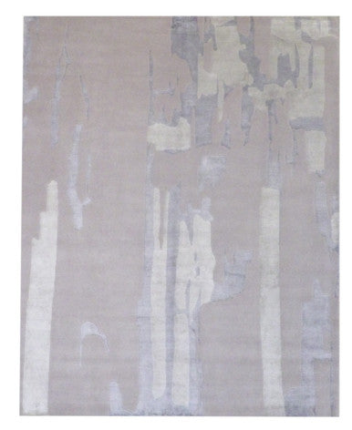 Modern Abstract Wave Design 8'0"x10'0" Hand-knotted Rug -w1047