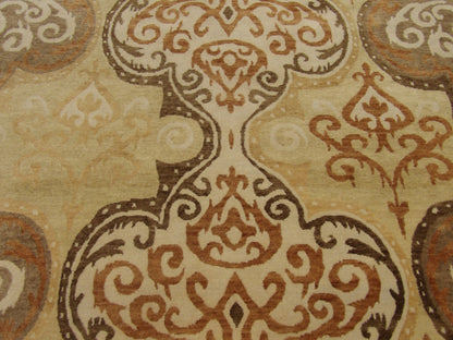 Nepalese Damask Design 8'0"x10'0" Hand-knotted Rug -w1051