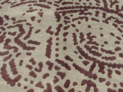 Transitional 8'0"x10'0" Hand-knotted Rug -w1057