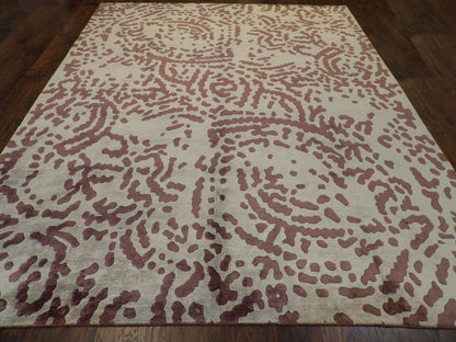 Transitional 8'0"x10'0" Hand-knotted Rug -w1057