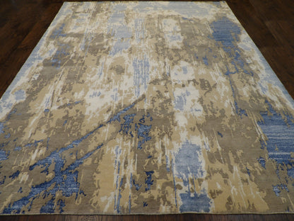 Modern Abstract Broken Design 8'0"x10'0" Hand-knotted Rug -w1058