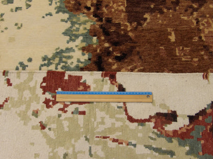 Transitional Flash Design 8'0"x10'0" Hand-knotted Rug -w1061