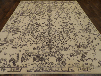 Transitional Broken Design 8'0"x10'0" Hand-knotted Rug -w1067