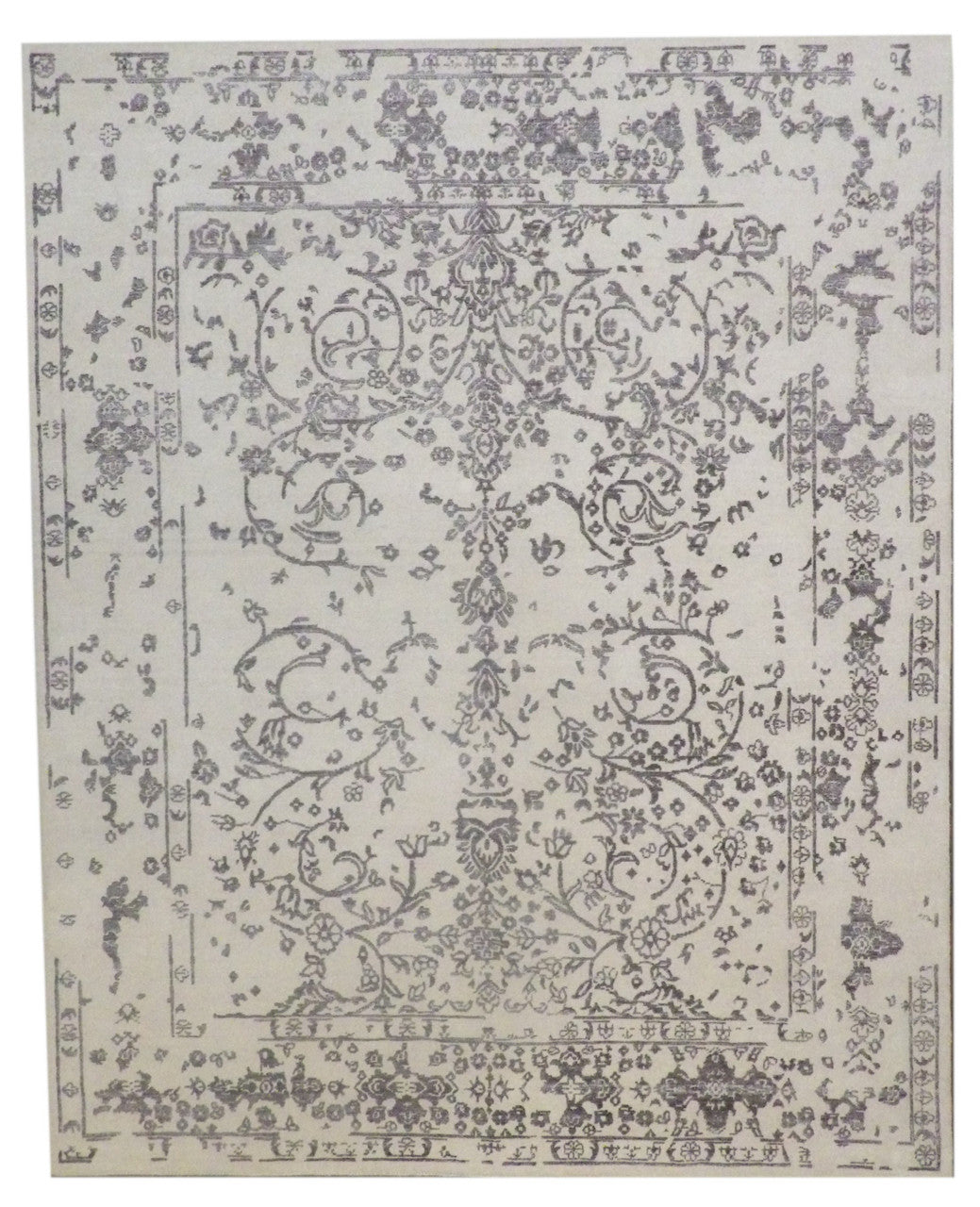 Transitional Broken Design 8'0"x10'0" Hand-knotted Rug -w1067
