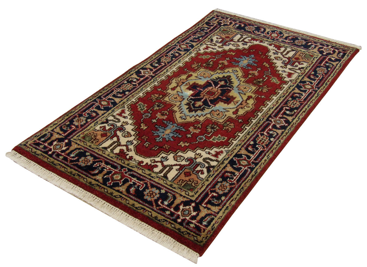 Persian Heriz 3'0"x5'0" Hand-knotted Rug -w109