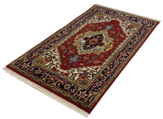 Persian Heriz 3'0"x5'0" Hand-knotted Rug -w109