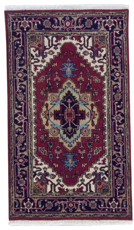 Persian Heriz 3'0"x5'0" Hand-knotted Rug -w109